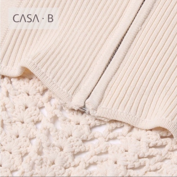 NEW💫CASA B| Siren Crochet Bustier Corset Top in Bone - Picture 10 of 11